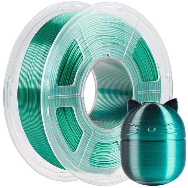 Anycubic PLA Silk Filament Dual Color BLACK-GREEN 1.75mm 1kg